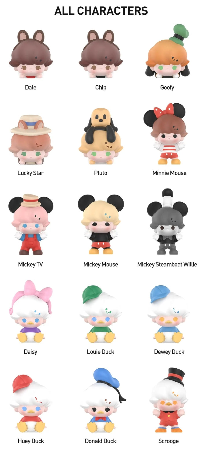 POP BEAN DIMOO WORLD × DISNEY Classic Series (3Pcs Per Pack)