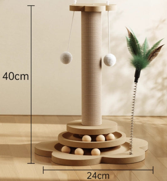 Cat Scratcher with Balls & Teaser Toy
